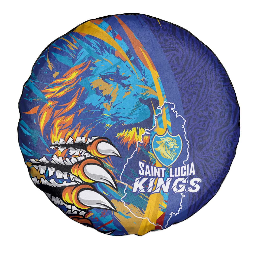 Saint Lucia Cricket Kings Spare Tire Cover Caribbean-Roar of Power Lions - African Pride