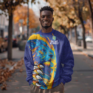 Custom Saint Lucia Cricket Kings Sweatshirt Caribbean-Roar of Power Lions - African Pride