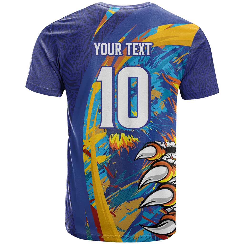 Custom Saint Lucia Cricket Kings T shirt Caribbean-Roar of Power Lions - African Pride