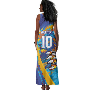 Custom Saint Lucia Cricket Kings Tank Maxi Dress Caribbean-Roar of Power Lions - African Pride