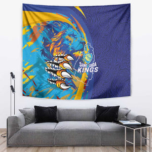 Saint Lucia Cricket Kings Tapestry Caribbean-Roar of Power Lions - African Pride