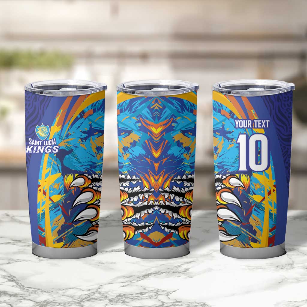 Custom Saint Lucia Cricket Kings Tumbler Cup Caribbean-Roar of Power Lions - African Pride