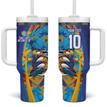 Custom Saint Lucia Cricket Kings Tumbler With Handle Caribbean-Roar of Power Lions - African Pride