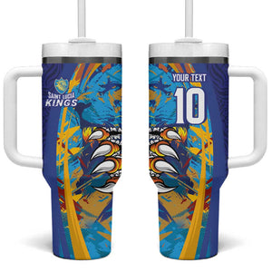 Custom Saint Lucia Cricket Kings Tumbler With Handle Caribbean-Roar of Power Lions - African Pride