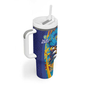 Custom Saint Lucia Cricket Kings Tumbler With Handle Caribbean-Roar of Power Lions - African Pride