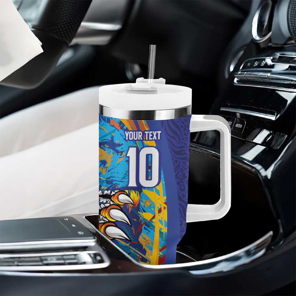 Custom Saint Lucia Cricket Kings Tumbler With Handle Caribbean-Roar of Power Lions - African Pride