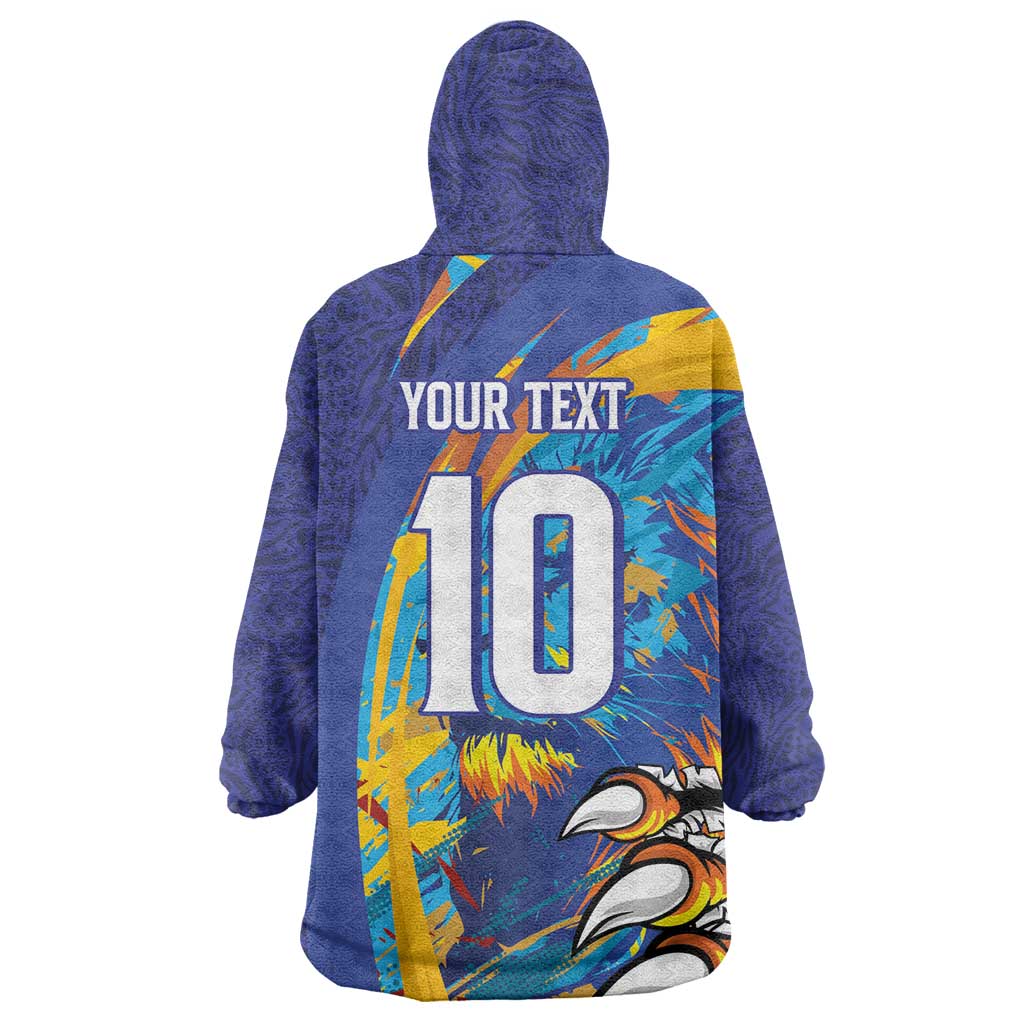 Custom Saint Lucia Cricket Kings Wearable Blanket Hoodie Caribbean-Roar of Power Lions - African Pride