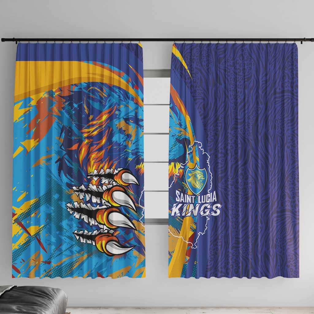 Saint Lucia Cricket Kings Window Curtain Caribbean-Roar of Power Lions - African Pride