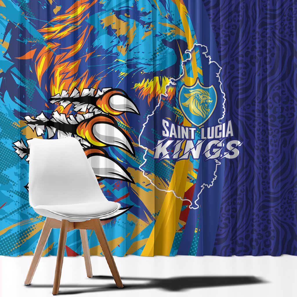 Saint Lucia Cricket Kings Window Curtain Caribbean-Roar of Power Lions - African Pride
