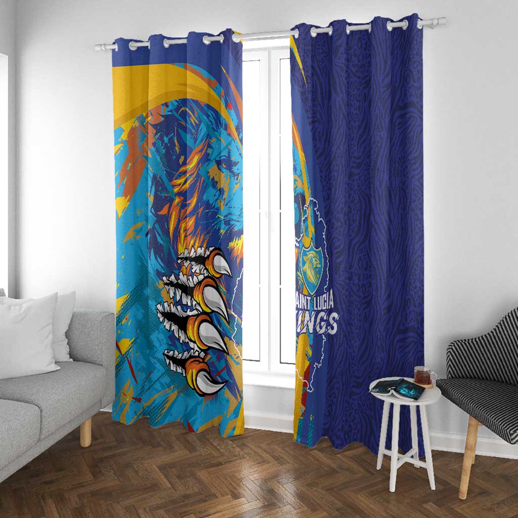 Saint Lucia Cricket Kings Window Curtain Caribbean-Roar of Power Lions - African Pride