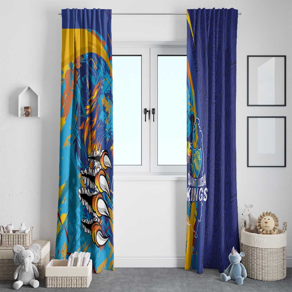 Saint Lucia Cricket Kings Window Curtain Caribbean-Roar of Power Lions - African Pride