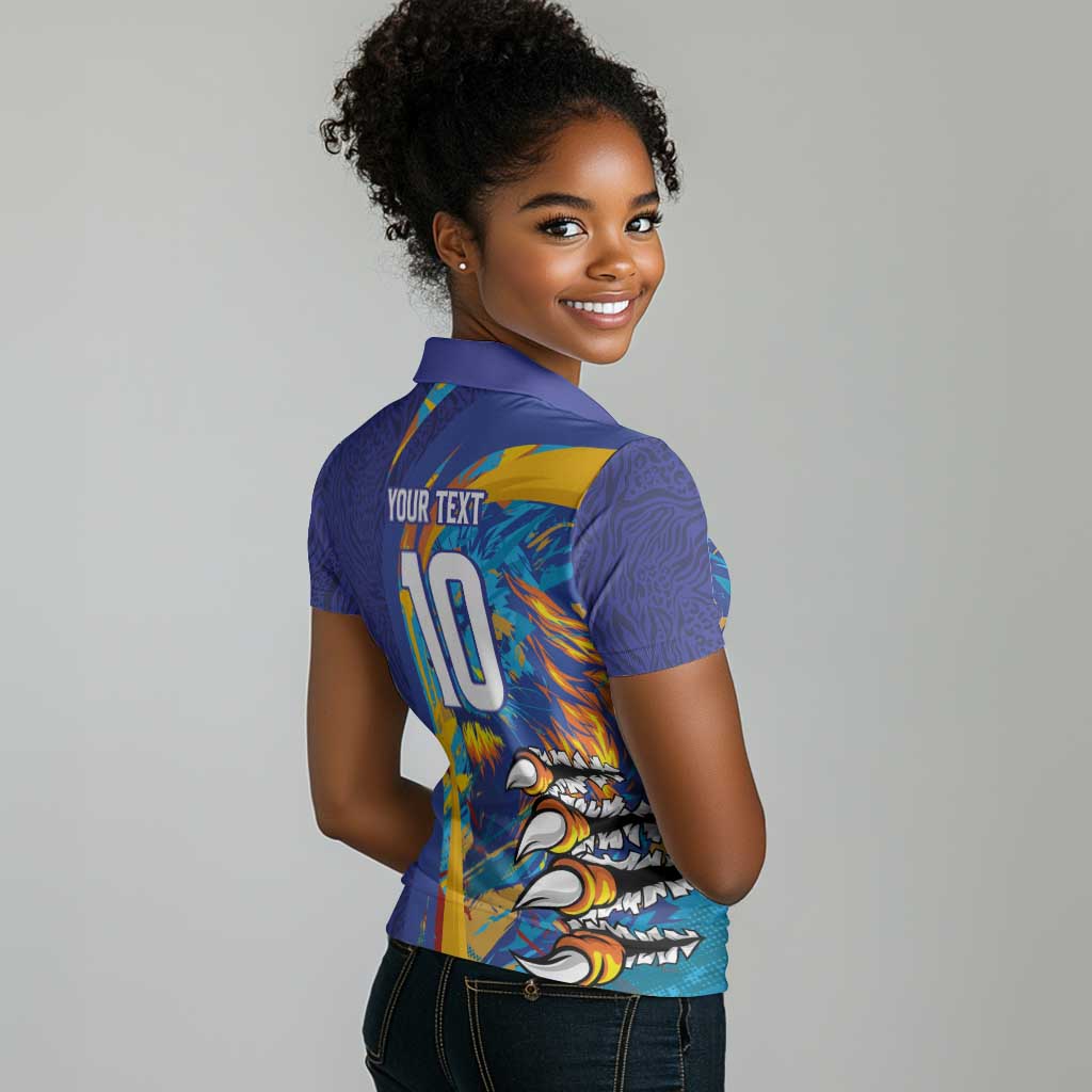 Custom Saint Lucia Cricket Kings Women Polo Shirt Caribbean-Roar of Power Lions - African Pride