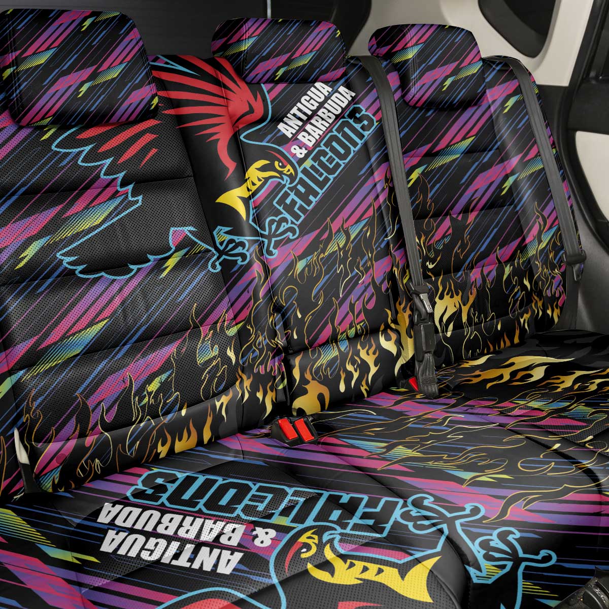 Antigua & Barbuda Cricket Falcons Back Car Seat Cover Through The Fire-Go Glory - African Pride