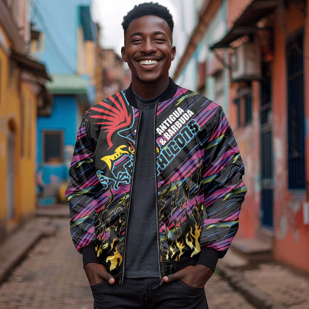 Custom Antigua & Barbuda Cricket Falcons Bomber Jacket Through The Fire-Go Glory - African Pride