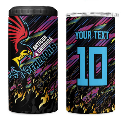 Custom Antigua & Barbuda Cricket Falcons 4 in 1 Can Cooler Tumbler Through The Fire-Go Glory - African Pride
