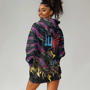 Custom Antigua & Barbuda Cricket Falcons Hoodie Dress Through The Fire-Go Glory - African Pride