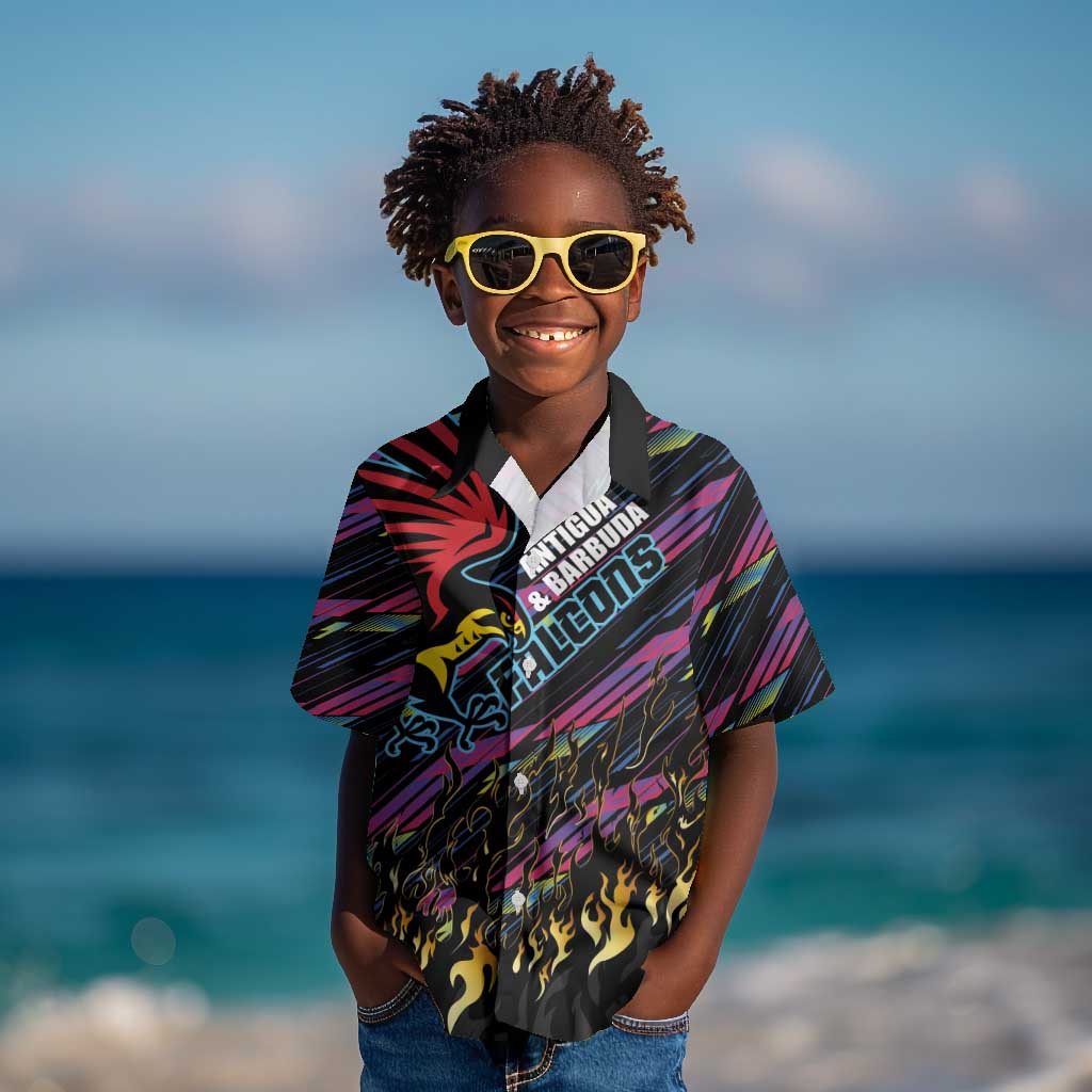 Custom Antigua & Barbuda Cricket Falcons Kid Hawaiian Shirt Through The Fire-Go Glory - African Pride