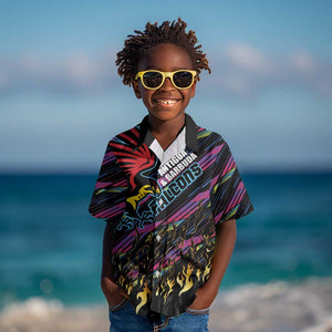 Custom Antigua & Barbuda Cricket Falcons Kid Hawaiian Shirt Through The Fire-Go Glory - African Pride