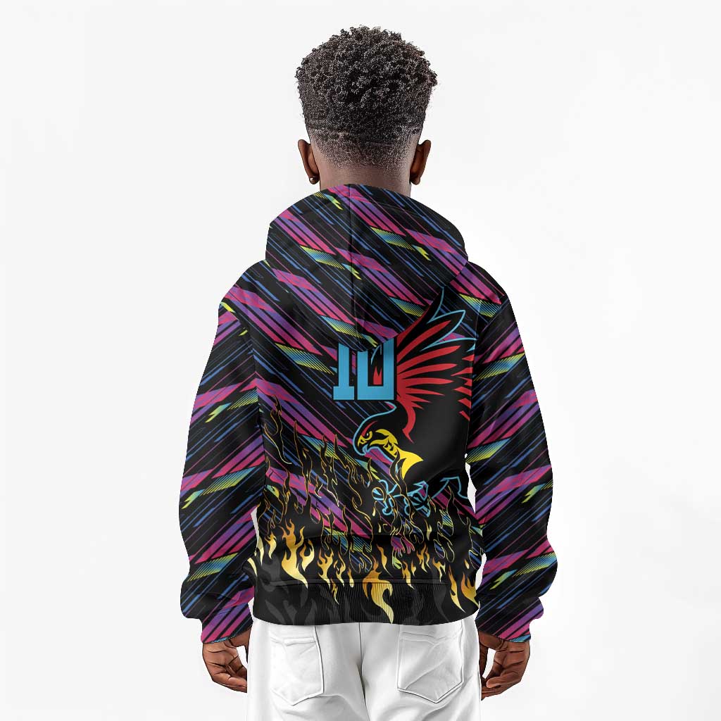 Custom Antigua & Barbuda Cricket Falcons Kid Hoodie Through The Fire-Go Glory - African Pride