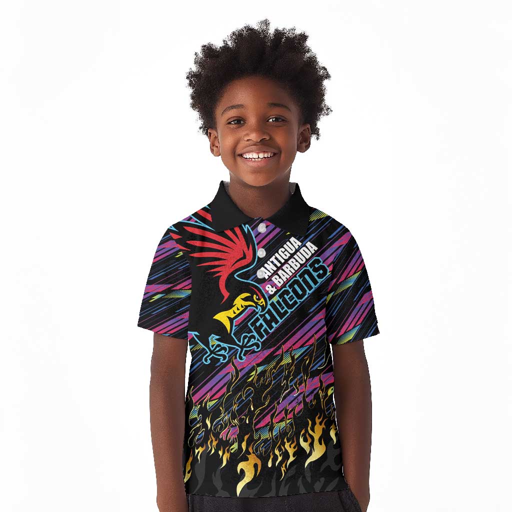 Custom Antigua & Barbuda Cricket Falcons Kid Polo Shirt Through The Fire-Go Glory - African Pride