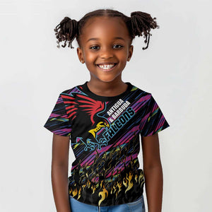 Custom Antigua & Barbuda Cricket Falcons Kid T shirt Through The Fire-Go Glory - African Pride