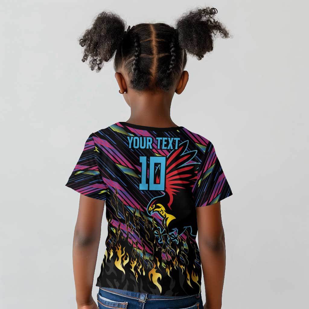 Custom Antigua & Barbuda Cricket Falcons Kid T shirt Through The Fire-Go Glory - African Pride