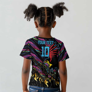Custom Antigua & Barbuda Cricket Falcons Kid T shirt Through The Fire-Go Glory - African Pride