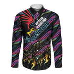 Custom Antigua & Barbuda Cricket Falcons Long Sleeve Button Shirt Through The Fire-Go Glory - African Pride