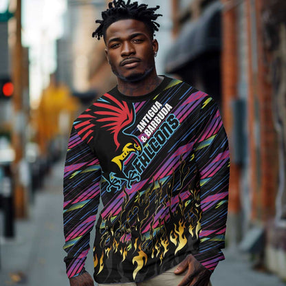 Custom Antigua & Barbuda Cricket Falcons Long Sleeve Shirt Through The Fire-Go Glory - African Pride