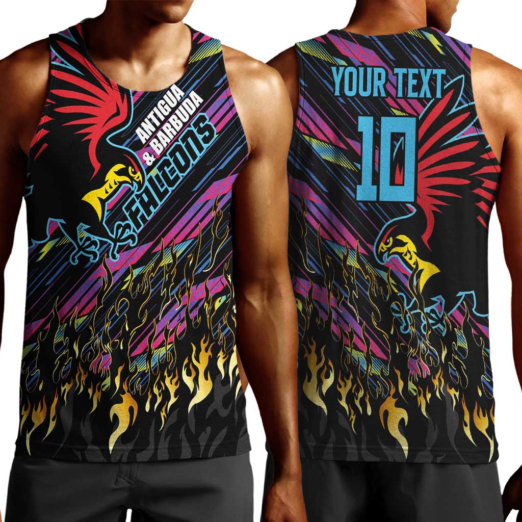 Custom Antigua & Barbuda Cricket Falcons Men Tank Top Through The Fire-Go Glory - African Pride