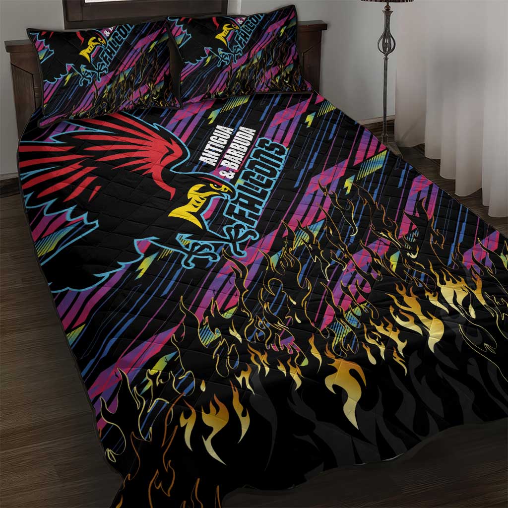 Antigua & Barbuda Cricket Falcons Quilt Bed Set Through The Fire-Go Glory - African Pride