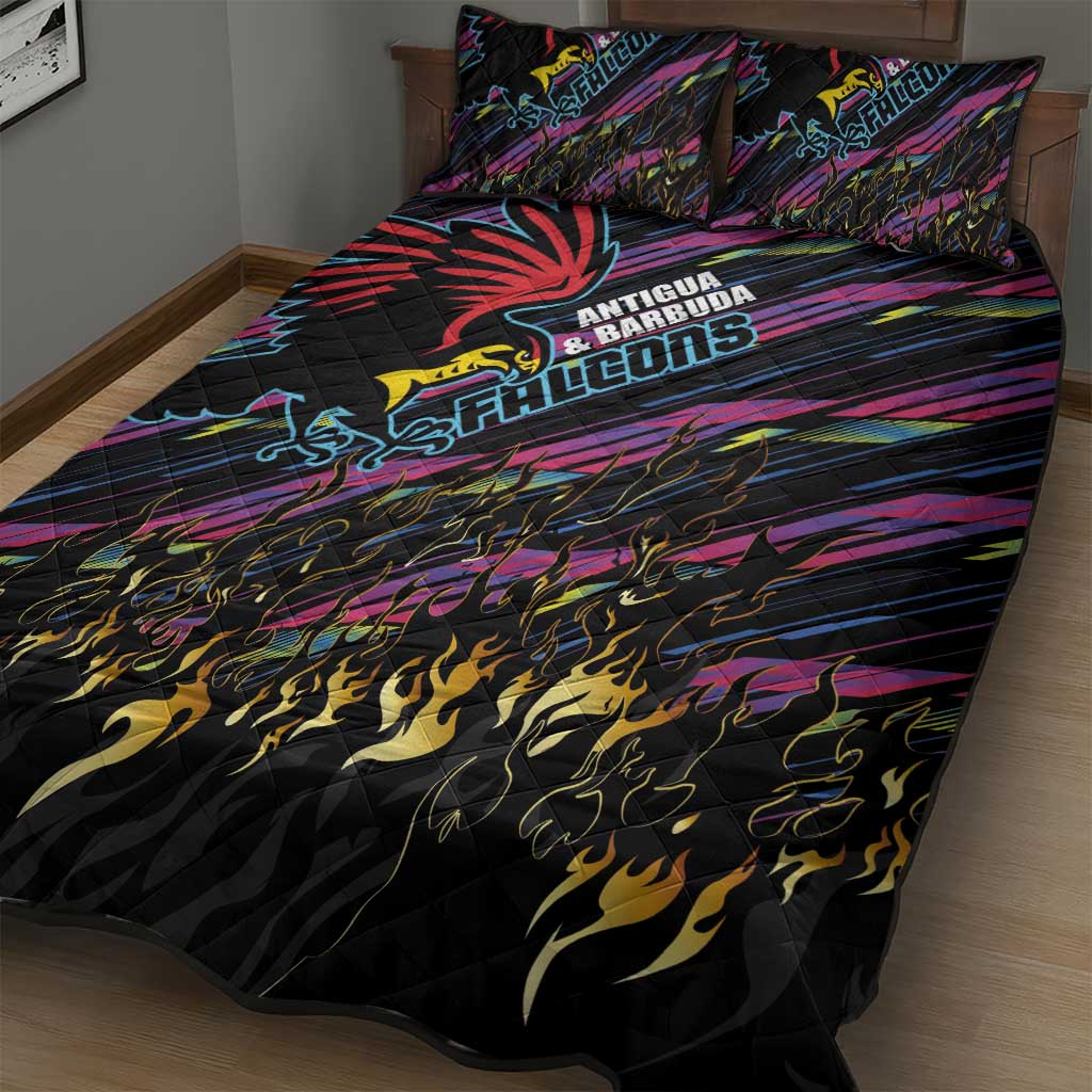 Antigua & Barbuda Cricket Falcons Quilt Bed Set Through The Fire-Go Glory - African Pride