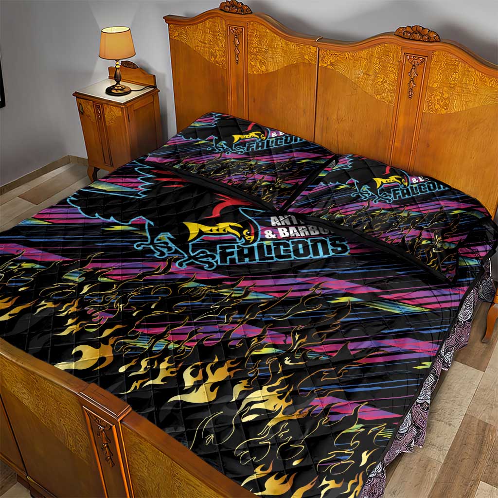 Antigua & Barbuda Cricket Falcons Quilt Bed Set Through The Fire-Go Glory - African Pride
