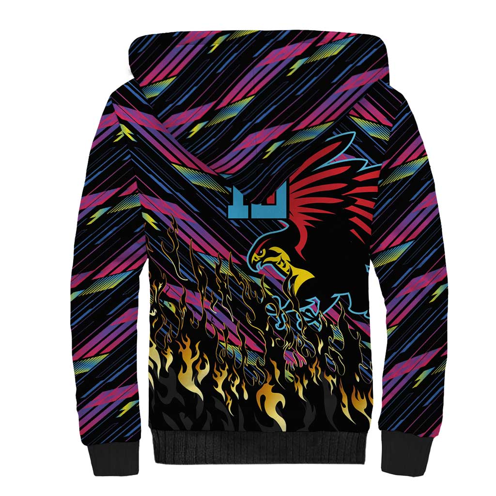 Custom Antigua & Barbuda Cricket Falcons Sherpa Hoodie Through The Fire-Go Glory - African Pride