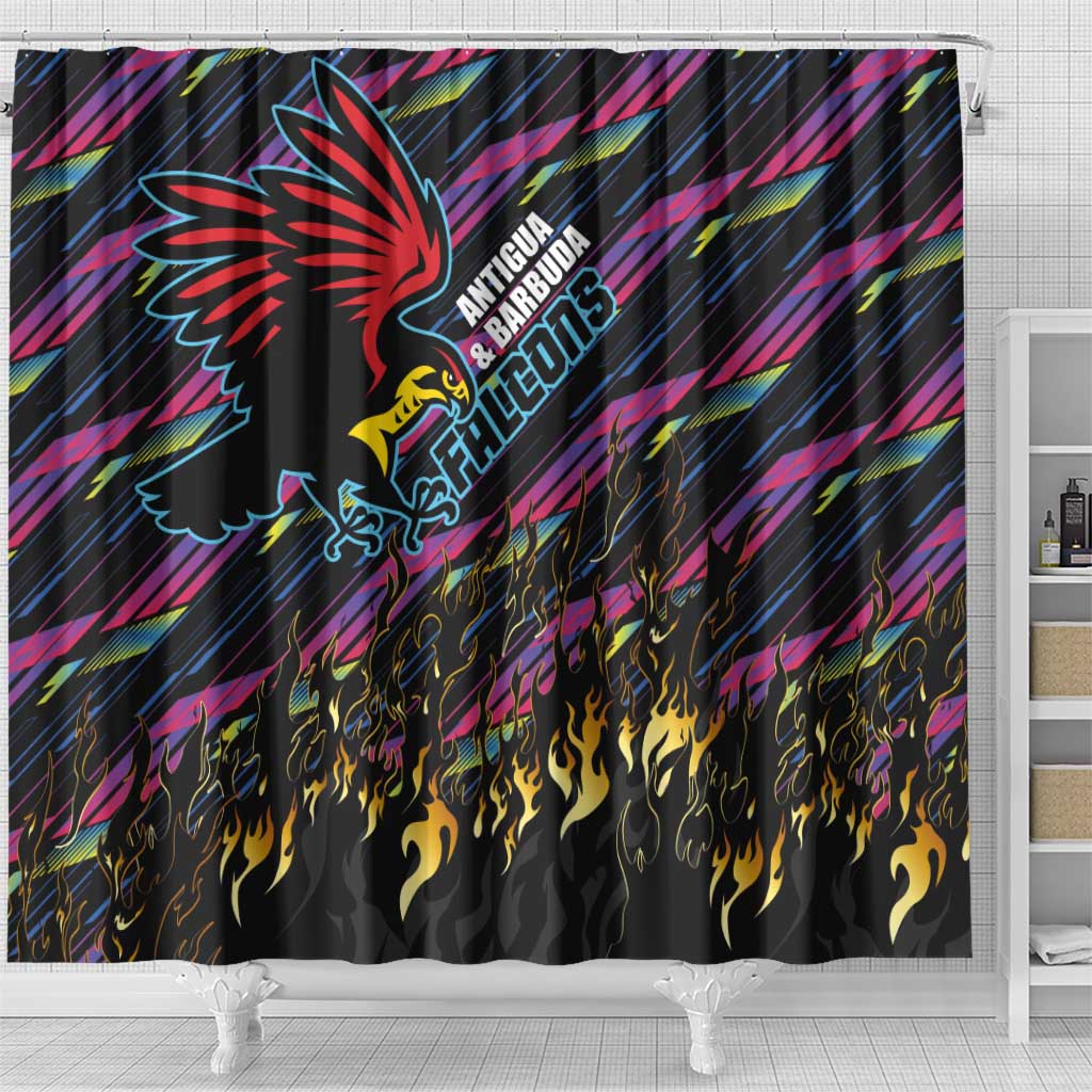 Antigua & Barbuda Cricket Falcons Shower Curtain Through The Fire-Go Glory - African Pride