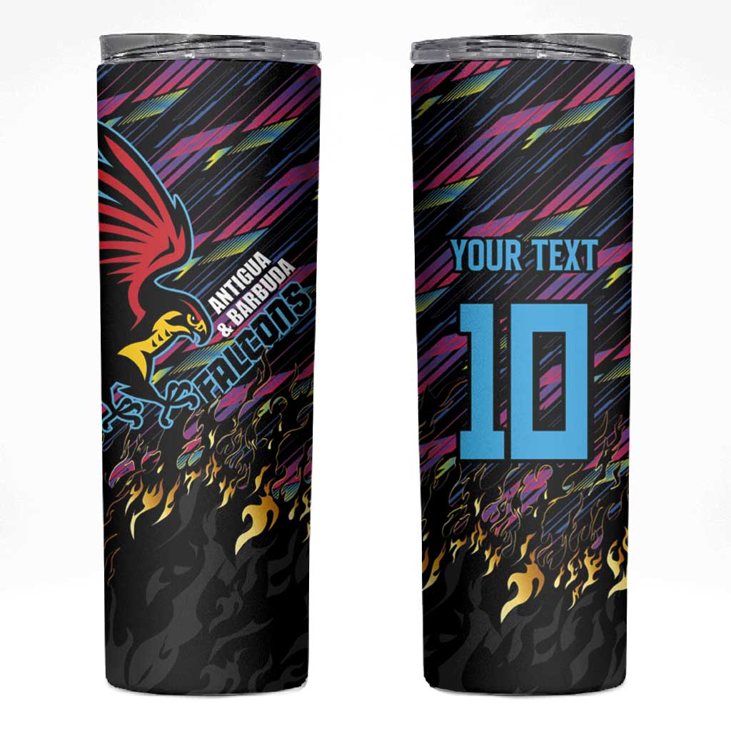 Custom Antigua & Barbuda Cricket Falcons Skinny Tumbler Through The Fire-Go Glory - African Pride