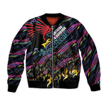 Custom Antigua & Barbuda Cricket Falcons Sleeve Zip Bomber Jacket Through The Fire-Go Glory - African Pride
