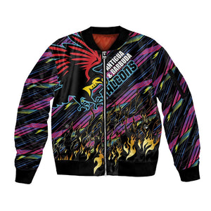 Custom Antigua & Barbuda Cricket Falcons Sleeve Zip Bomber Jacket Through The Fire-Go Glory - African Pride