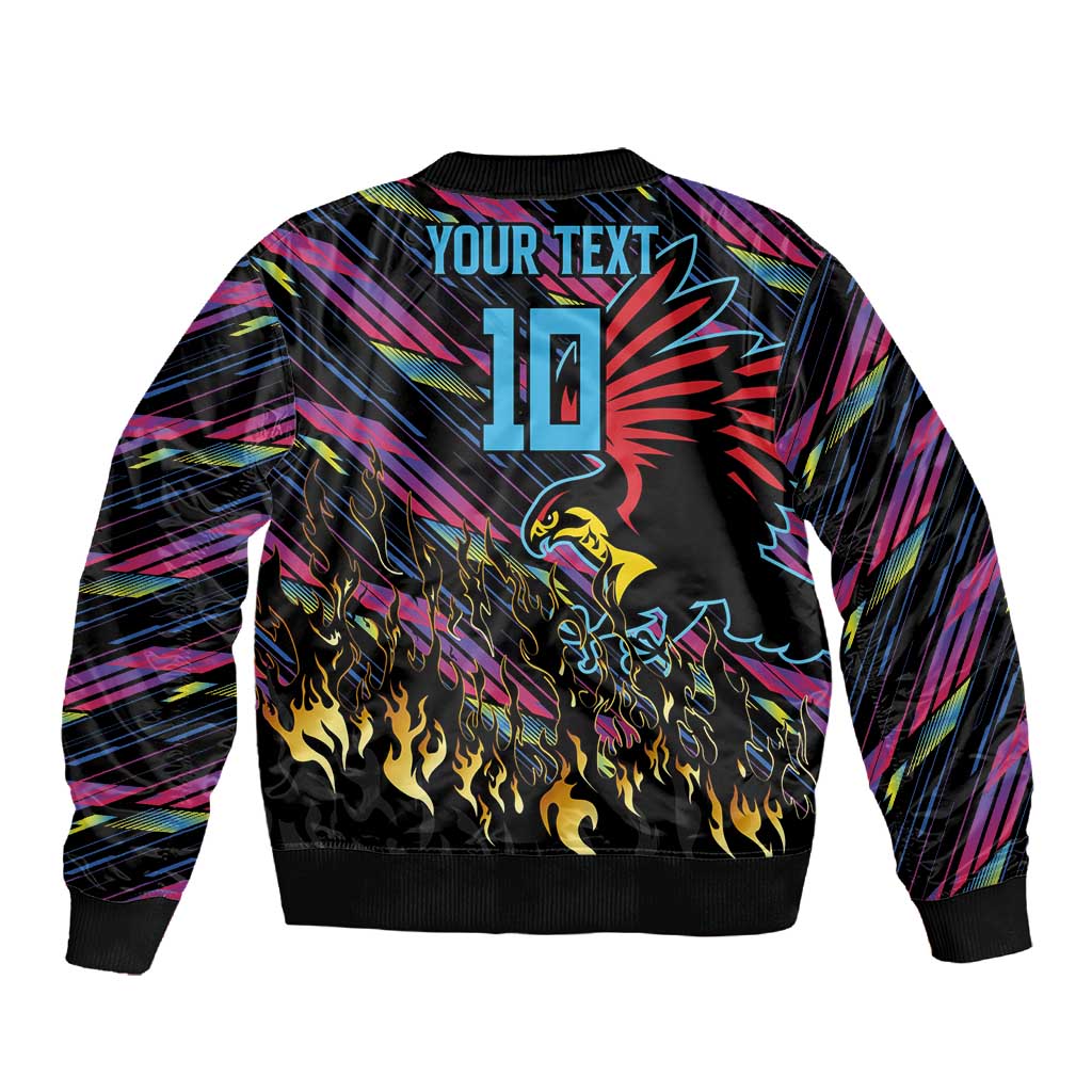 Custom Antigua & Barbuda Cricket Falcons Sleeve Zip Bomber Jacket Through The Fire-Go Glory - African Pride
