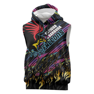 Custom Antigua & Barbuda Cricket Falcons Sleeveless Hoodie Through The Fire-Go Glory - African Pride