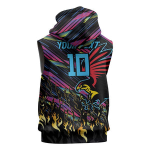Custom Antigua & Barbuda Cricket Falcons Sleeveless Hoodie Through The Fire-Go Glory - African Pride