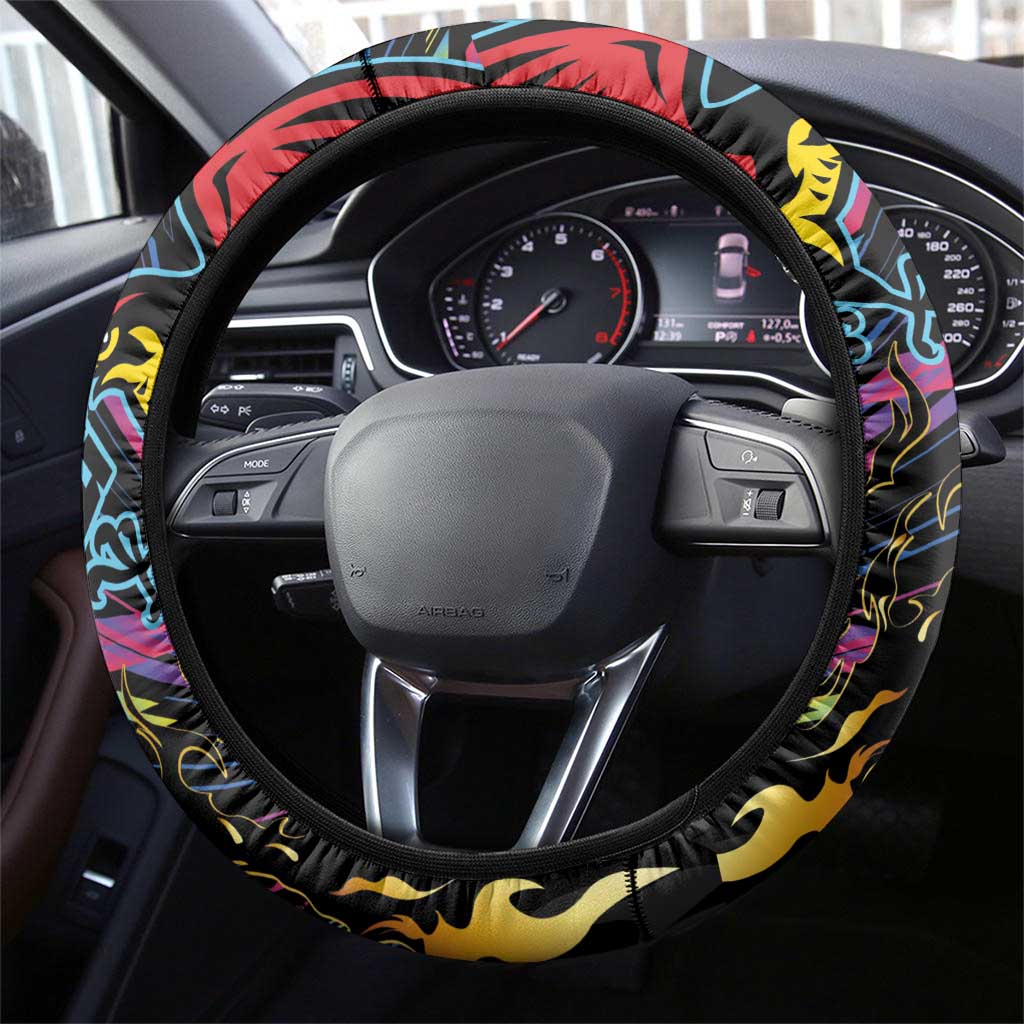 Antigua & Barbuda Cricket Falcons Steering Wheel Cover Through The Fire-Go Glory - African Pride