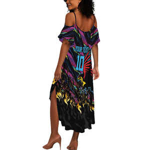 Custom Antigua & Barbuda Cricket Falcons Summer Maxi Dress Through The Fire-Go Glory - African Pride
