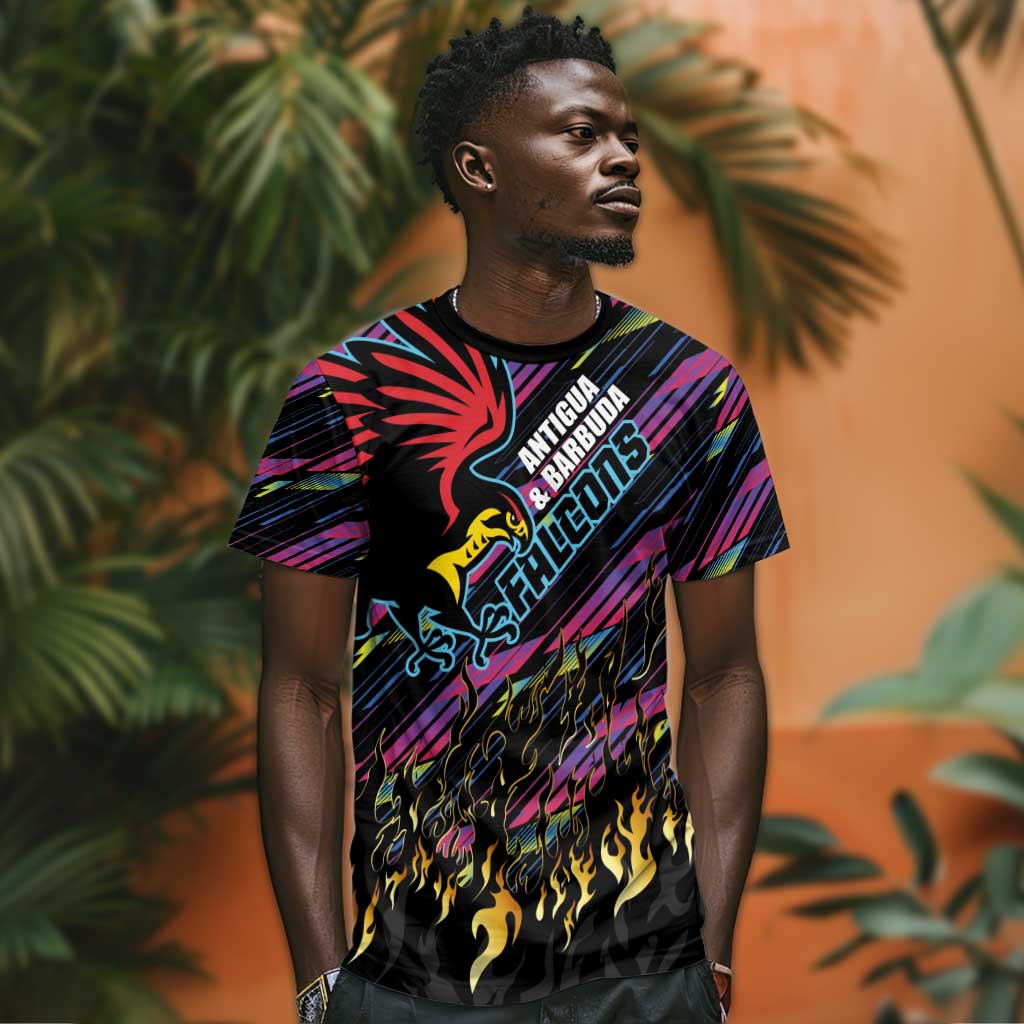 Custom Antigua & Barbuda Cricket Falcons T shirt Through The Fire-Go Glory - African Pride
