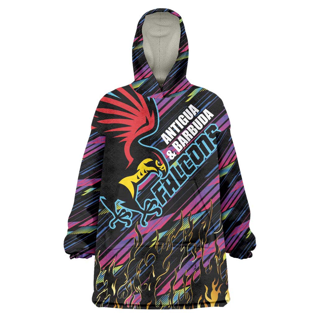 Custom Antigua & Barbuda Cricket Falcons Wearable Blanket Hoodie Through The Fire-Go Glory - African Pride