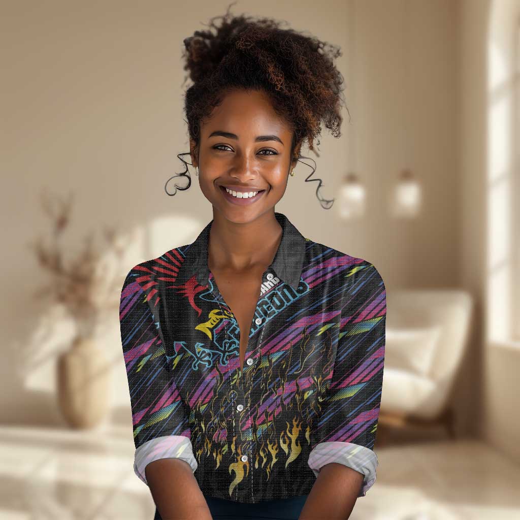 Custom Antigua & Barbuda Cricket Falcons Women Casual Shirt Through The Fire-Go Glory - African Pride