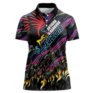 Custom Antigua & Barbuda Cricket Falcons Women Polo Shirt Through The Fire-Go Glory - African Pride