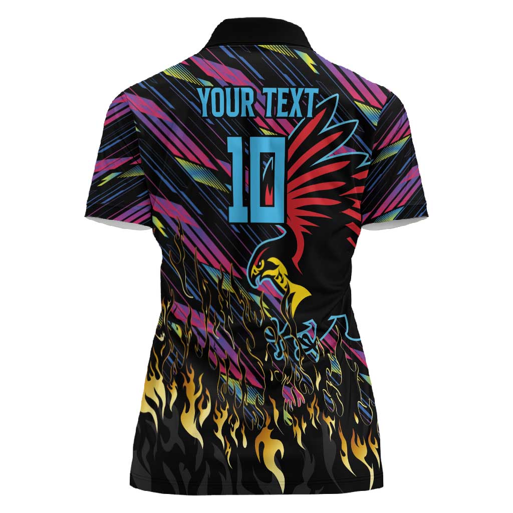 Custom Antigua & Barbuda Cricket Falcons Women Polo Shirt Through The Fire-Go Glory - African Pride