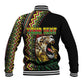 Personalized Jamaican Reggae-One Love Baseball Jacket Tribal African Pattern and Roaring Lion - African Pride