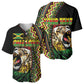 Personalized Jamaican Reggae-One Love Baseball Jersey Tribal African Pattern and Roaring Lion LT03